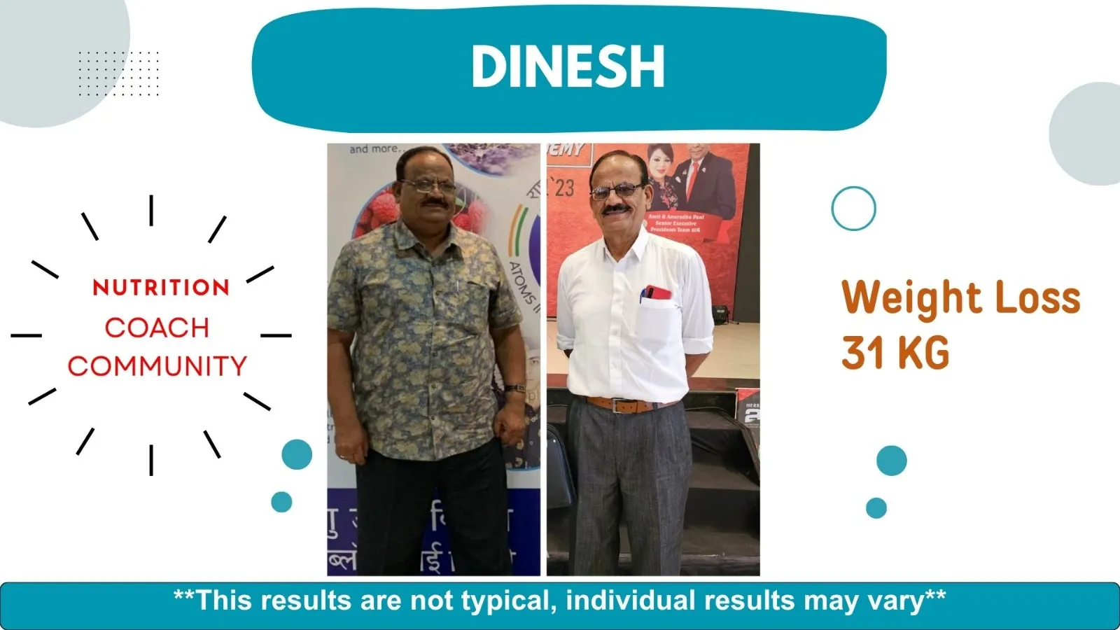 Dinesh transformation — Weight Loss 31 KG