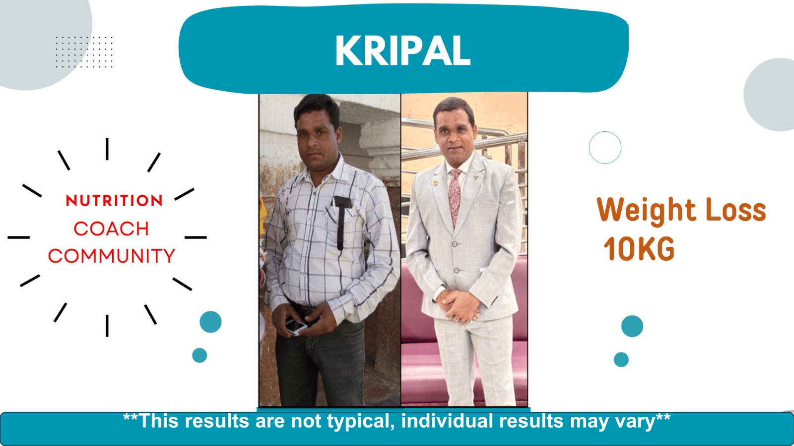 Kripal transformation — Weight Loss 10 KG