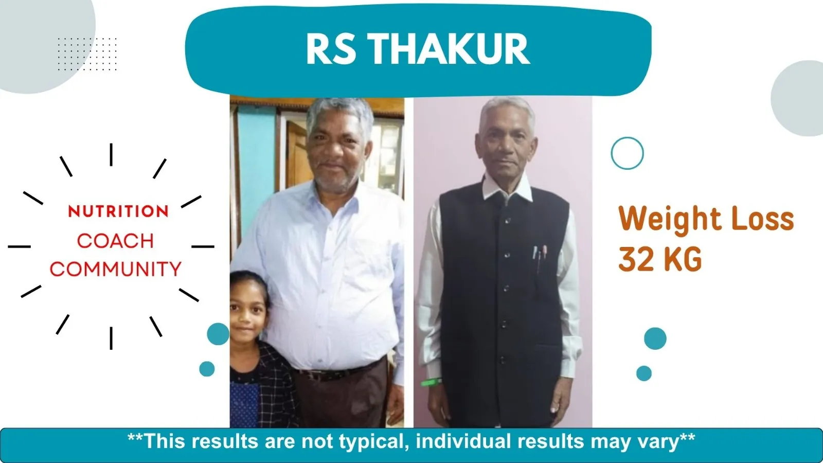 RS Thakur transformation — Weight Loss 32 KG